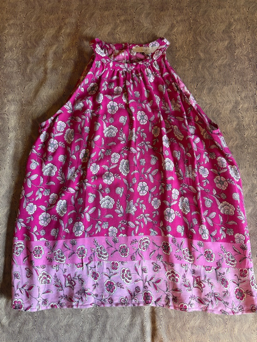 Girls' Pink Floral Halter Dress